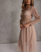 elsa.m by may Rochie bej evazată midi din tul cu dantelă Rislaine