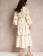 elsa.m by may Rochie Bej Midi cu nasturi și dantelă Feralo