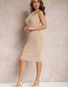 elsa.m by may Rochie Bej Tricotată cu decupaje Emberleigh
