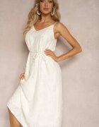 elsa.m by may Rochie Bejă cu croială trapez cu bretele cu mărgele și perle Dimza