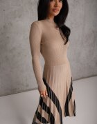 elsa.m by may Rochie Bejă din Viscoză cu poale plisate Dikire