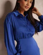 elsa.m by may Rochie Bleumarin din satin cu pene la tiv Abira