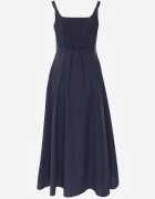 elsa.m by may Rochie Bleumarin Evazată cu Vâscoză și Bumbac Decorată cu nasturi Nikippe