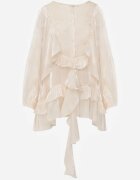 elsa.m by may Rochie Boho cu volane asimetrice și mâneci bufante Sofeusa Bej