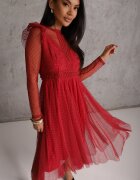 elsa.m by may Rochie Bordo cu Dantelă și Tul Welvia