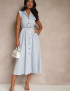 elsa.m by may Rochie cămașă albastră cu cordon decorativ Deviolin