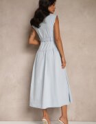 elsa.m by may Rochie cămașă albastră cu cordon decorativ Deviolin