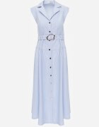 elsa.m by may Rochie Cămașă Albastră din bumbac-viscoză Fără Mâneci cu curea Athithoe