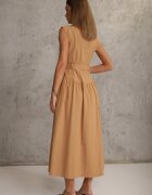 elsa.m by may Rochie Cămașă Bej Bumbac-Viscoză Fără Mâneci cu Curea Athithoe
