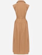 elsa.m by may Rochie Cămașă Bej Bumbac-Viscoză Fără Mâneci cu Curea Athithoe