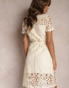 elsa.m by may Rochie-cămașă bej midi cu detalii ajurate Tatrasi