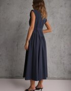 elsa.m by may Rochie cămașă Bleumarin din bumbac și viscoză fără mâneci cu curea Athithoe
