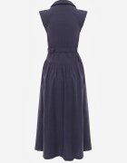 elsa.m by may Rochie cămașă Bleumarin din bumbac și viscoză fără mâneci cu curea Athithoe