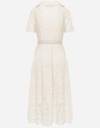 elsa.m by may Rochie-cămașă din bumbac și vâscoză din dantelă cu curea în stil retro Candida Bej