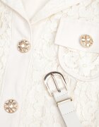 elsa.m by may Rochie-cămașă din bumbac și vâscoză din dantelă cu curea în stil retro Candida Bej
