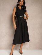 elsa.m by may Rochie cămașă Neagră Din viscoză cu bumbac și curea Artebia