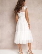 elsa.m by may Rochie Cambrată Albă cu Fustă de tul și Partea de sus de dantelă Darela