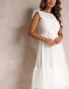 elsa.m by may Rochie Cambrată Albă cu Fustă de tul și Partea de sus de dantelă Darela