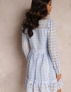 elsa.m by may Rochie Cambrată Albastru deschis cu Dantelă și Volan la bază Kamora