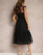 elsa.m by may Rochie Cambrată Neagră cu Fustă din Tul și Top din Dantelă Darela