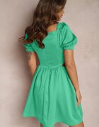 elsa.m by may Rochie Cloche Mini Verde cu Decupaje Laterale și Strassuri pe Decolteu Erelasia