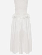 elsa.m by may Rochie de seară cu bumbac volănașe și fronseuri Iomasia Albă