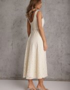 elsa.m by may Rochie de seară din dantelă cu bumbac și viscoză decorată cu dungi Chaleite Bej