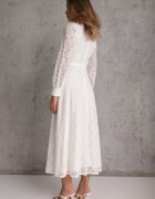 elsa.m by may Rochie de seară din dantelă cu vâscoză bumbac și curea Saphosi Albă