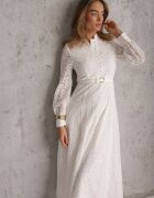 elsa.m by may Rochie de seară din dantelă cu vâscoză bumbac și curea Saphosi Albă
