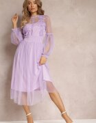 elsa.m by may Rochie de tul Mov Cloș cu dantelă Nirthe