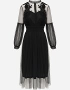 elsa.m by may Rochie de tul Neagră Evazată cu dantelă Nirthe