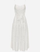 elsa.m by may Rochie Decupată Albă cu croială evazată cu bretele și cu cordon din material Residia