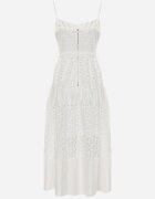 elsa.m by may Rochie Decupată Albă cu croială evazată cu bretele și cu cordon din material Residia
