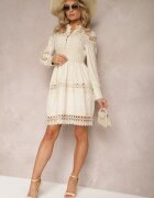 elsa.m by may Rochie din dantelă bej cu decolteu decorativ Sweeney