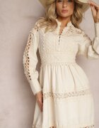elsa.m by may Rochie din dantelă bej cu decolteu decorativ Sweeney