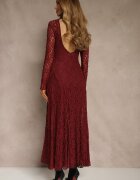 elsa.m by may Rochie Elegantă Bordeaux de Dantelă cu Spatele Decupat Lilafera