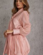 elsa.m by may Rochie eterică tip balloon cu tip cravată decorativ la decolteu Erenna Roz