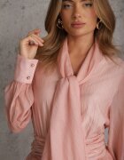 elsa.m by may Rochie eterică tip balloon cu tip cravată decorativ la decolteu Erenna Roz