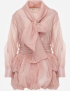 elsa.m by may Rochie eterică tip balloon cu tip cravată decorativ la decolteu Erenna Roz