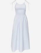 elsa.m by may Rochie evazată albastră din bumbac cu elastic la bust și bretele cu legare Omphoreia