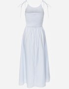 elsa.m by may Rochie evazată albastră din bumbac cu elastic la bust și bretele cu legare Omphoreia