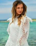 elsa.m by may Rochie Evazată Mini Albă din Dantelă Delores