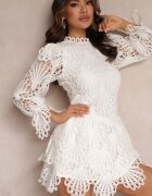 elsa.m by may Rochie Evazată Mini Albă din Dantelă Delores