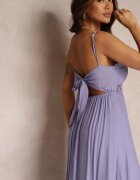 elsa.m by may Rochie Evazată Mov Maxi cu Volane și Dantelă Luluma