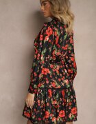 elsa.m by may Rochie Evazată Neagră cu Inserții de Dantelă și Șnur Payten