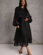 elsa.m by may Rochie Evazată Neagră De seară din șifon Amanna