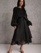 elsa.m by may Rochie Evazată Neagră De seară din șifon Amanna