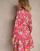 elsa.m by may Rochie Fucsia Evazată cu Inserții din Dantelă și Șnur Payten