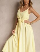 elsa.m by may Rochie Galbenă cu Bumbac și Vâscoză cu Cordon Decorativ Savaine