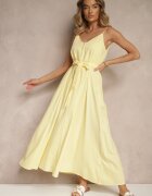 elsa.m by may Rochie Galbenă cu Bumbac și Vâscoză cu Cordon Decorativ Savaine